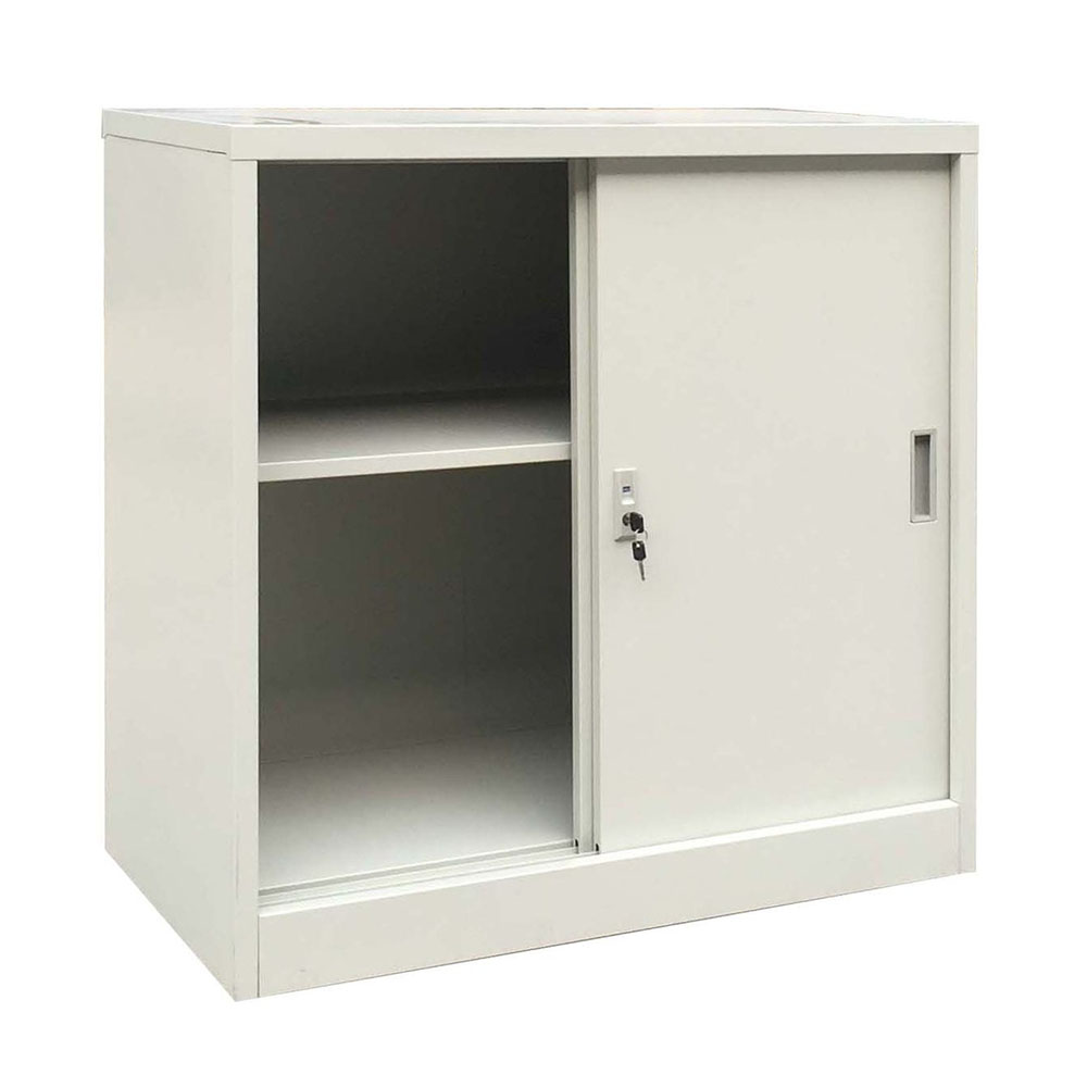 Нисък метален шкаф с плъзгащи врати 900/400/900