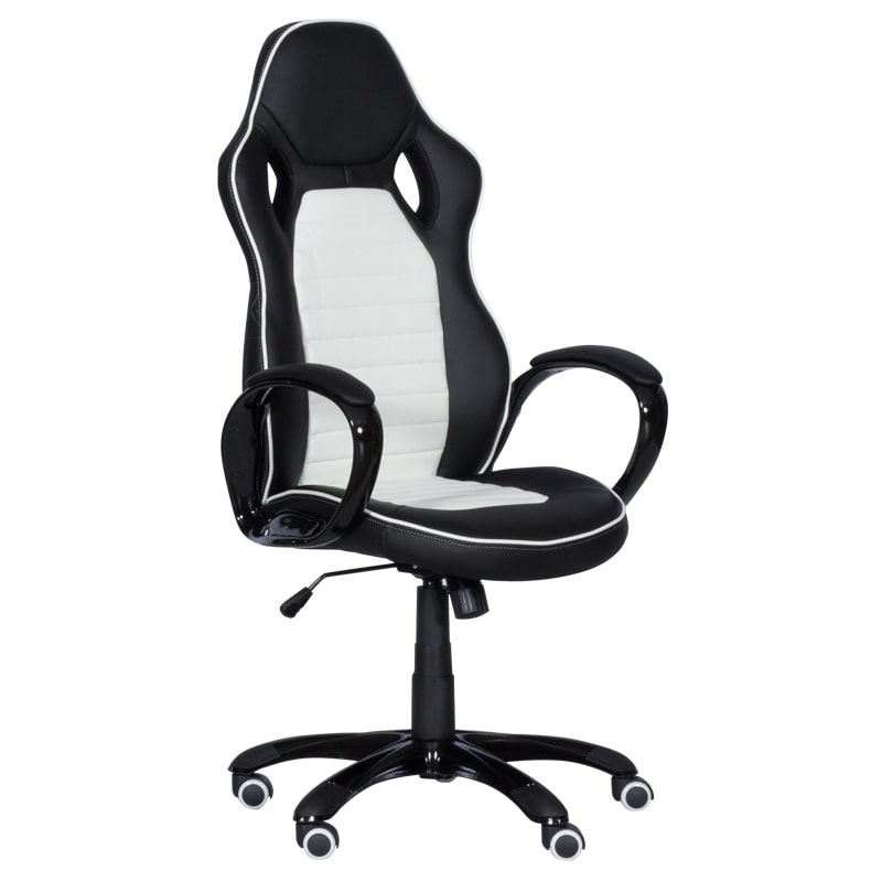 Геймърски стол - 7502 бял-черен