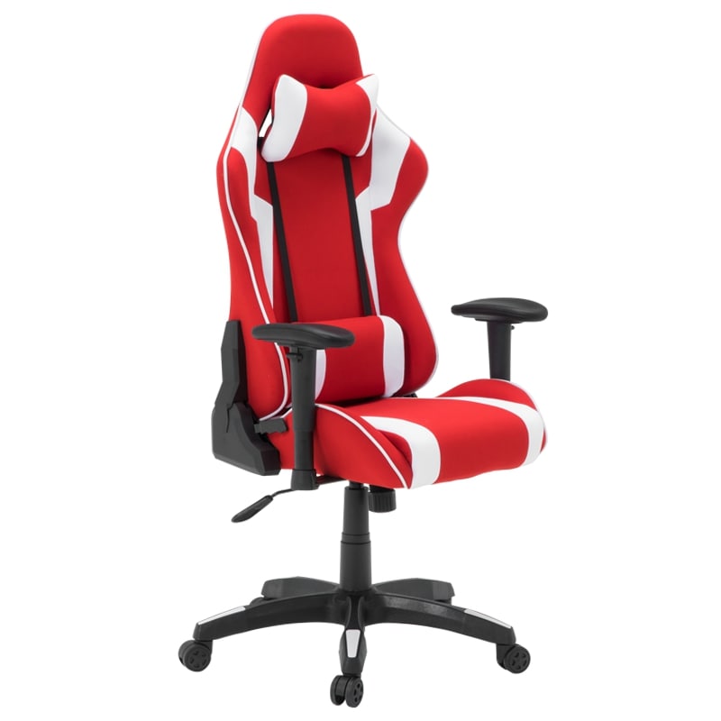 Геймърски стол - 6312 бял-червен