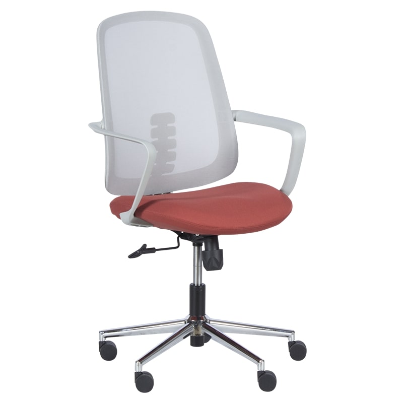 Работен офис стол - 7063 сив-червен