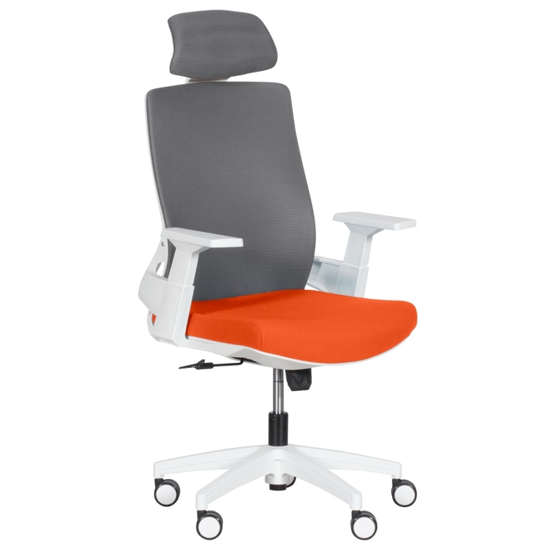 Работен офис стол - 7546 оранжев-сив