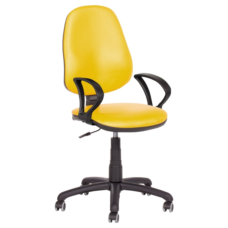 Работен офис стол - Polo жълт с подлакътници