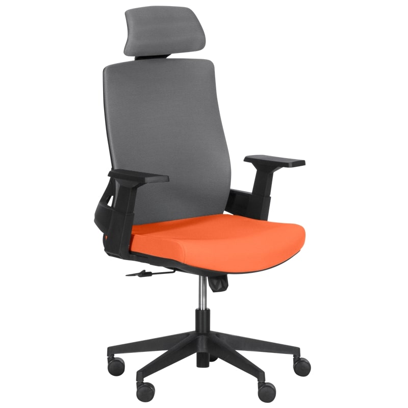 Работен офис стол - 7544 оранжев-сив