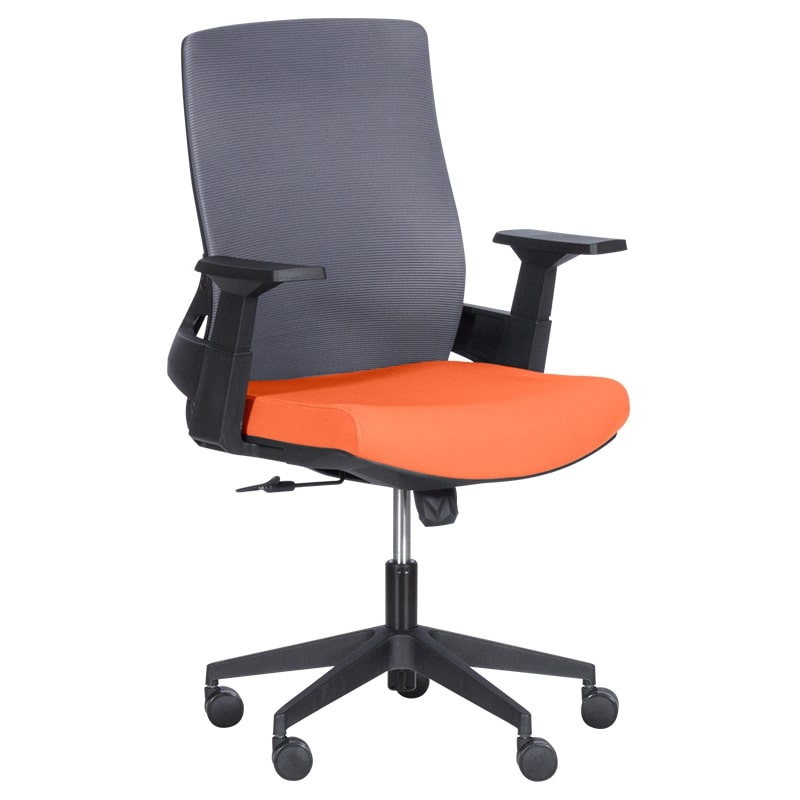 Работен офис стол - 7545 оранжев-сив