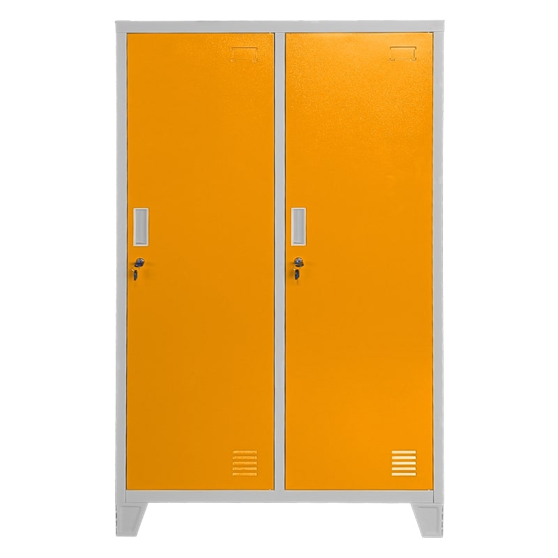 Двоен детски метален гардероб CR-1604-2 JZ сив-оранжев