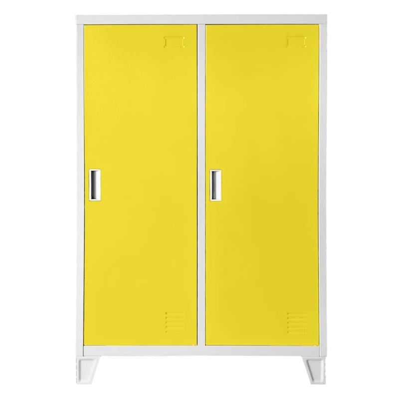 Двоен детски метален гардероб CR-1605-2 JZ сив-жълт