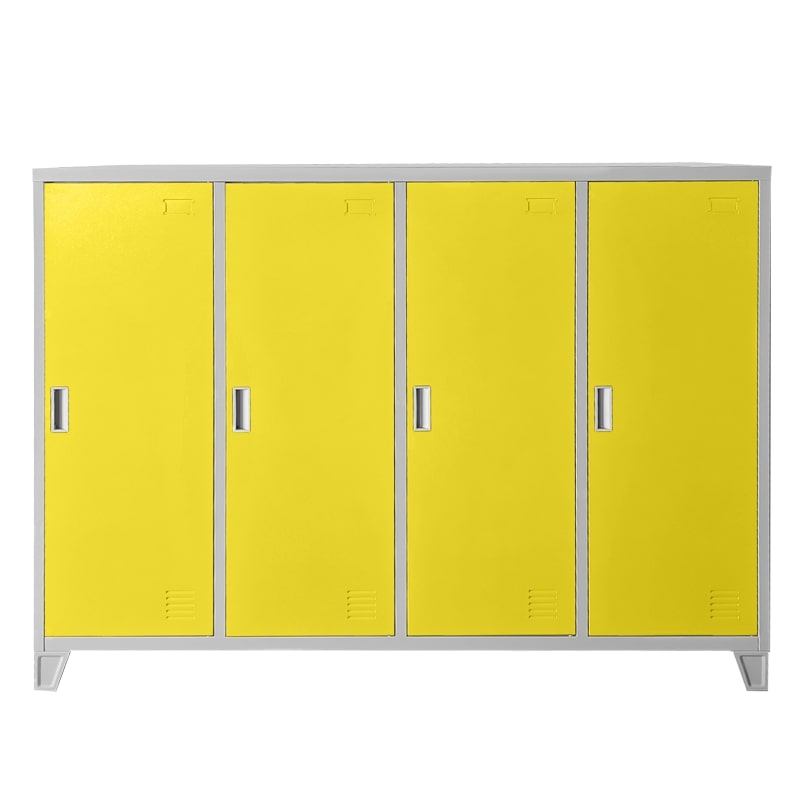 Четворен детски метален гардероб CR-1605-4 JZ сив-жълт