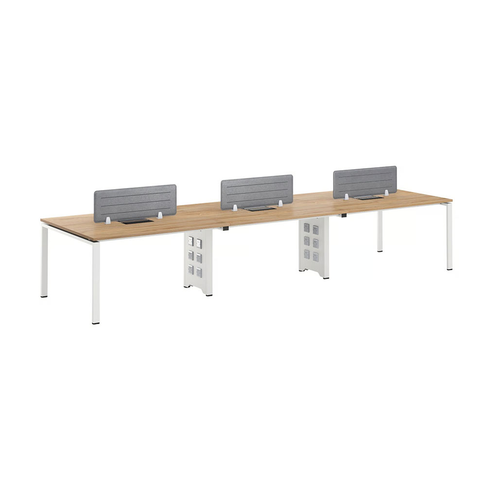 Офис бюро-бенч 6 работни места - Monaco 420/120/75h см бряст-бяло