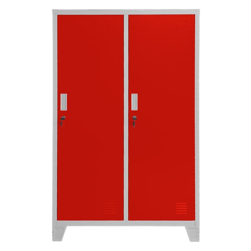 Двоен детски метален гардероб CR-1604-2 JZ сив-червен