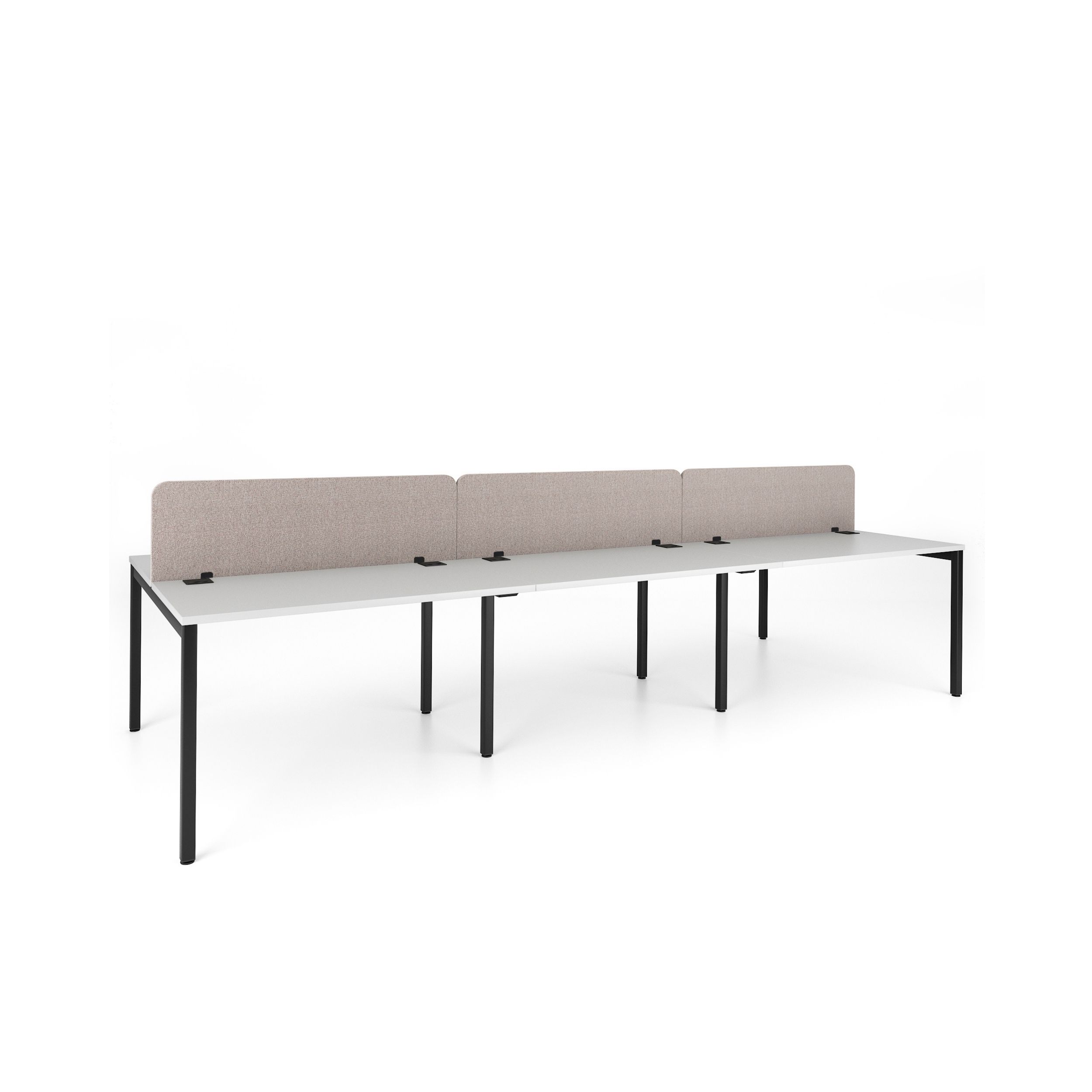 Офис маса - bSpace 6 работни места с преградни панели