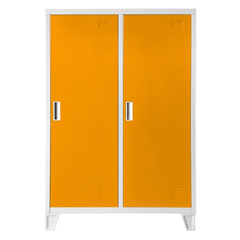 Двоен детски метален гардероб CR-1605-2 JZ сив-оранжев