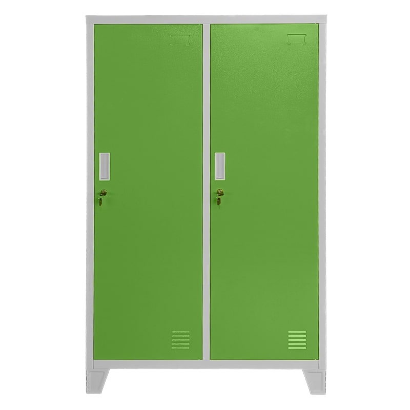 Двоен детски метален гардероб CR-1604-2 JZ сив-зелен