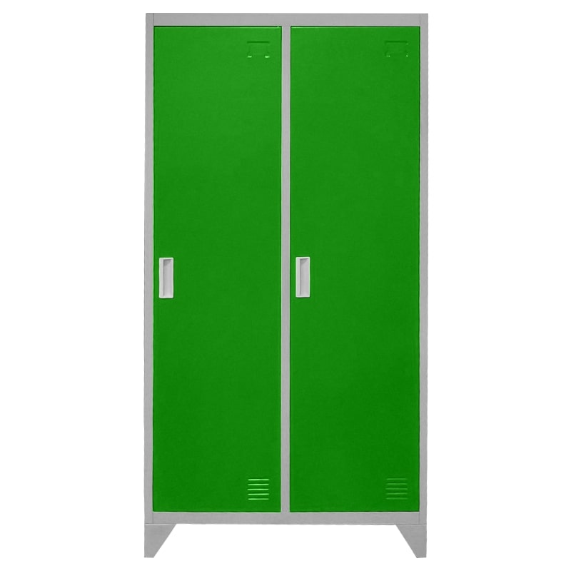 Двоен нисък метален гардероб CR-1602 KZ сив-зелен