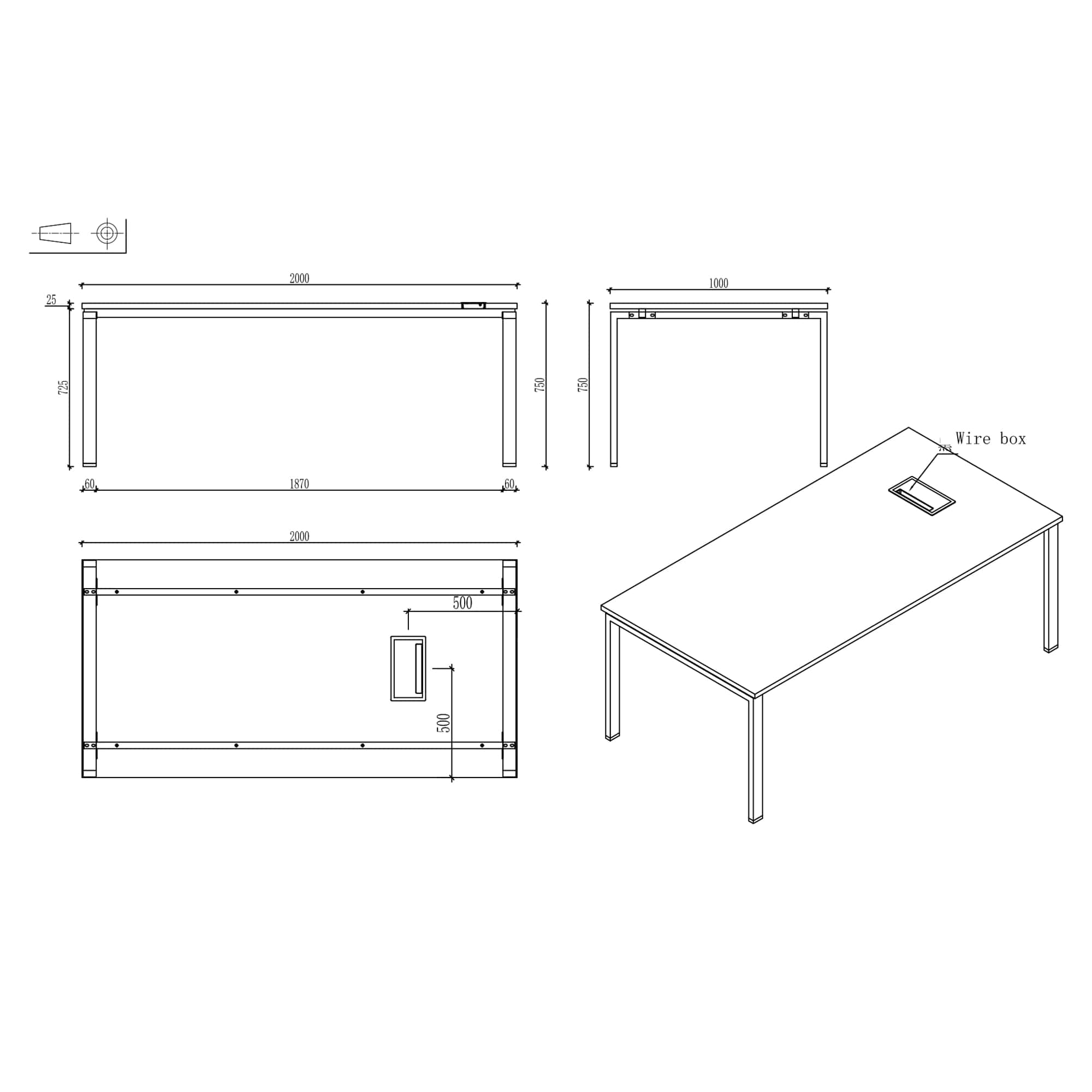 Заседателна маса RFG Monaco 200/100 бряст-черна