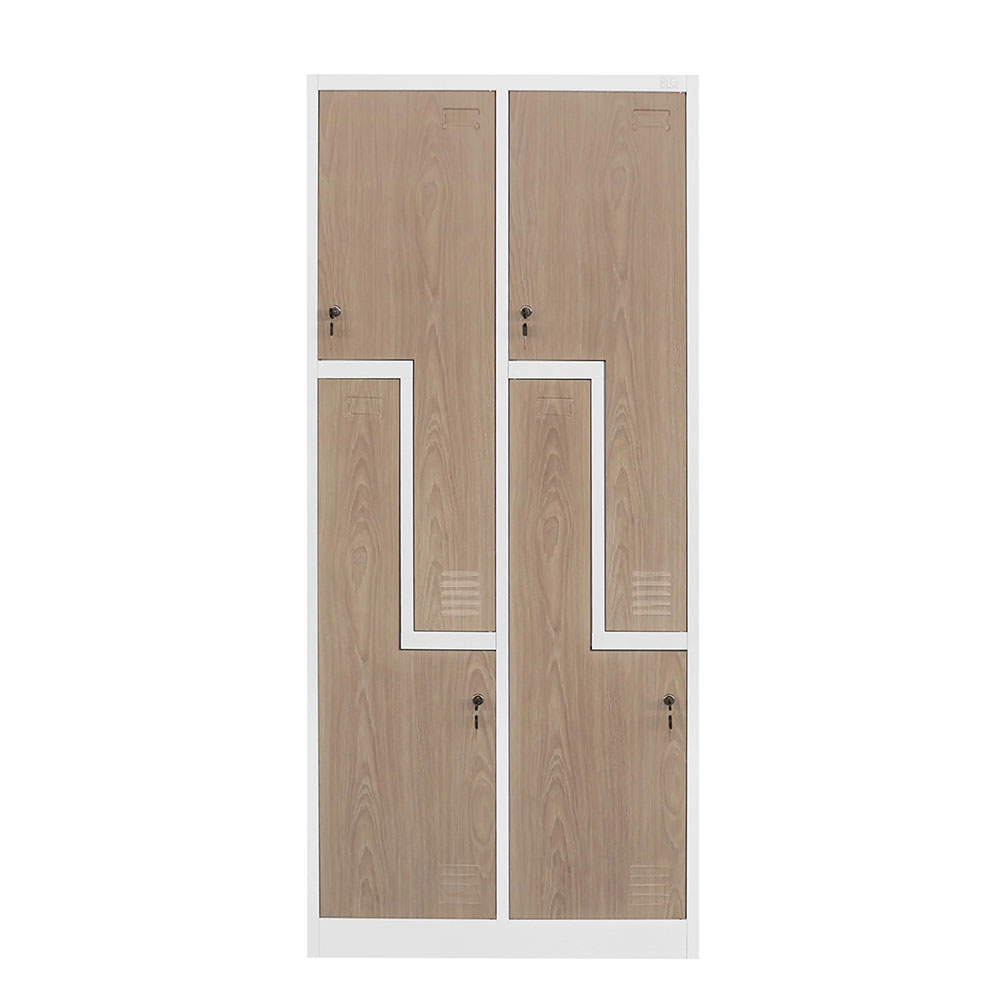 Метален гардероб 4 отделения Z-врати RFG 800/450/1850 кехлибарен дъб-бяло