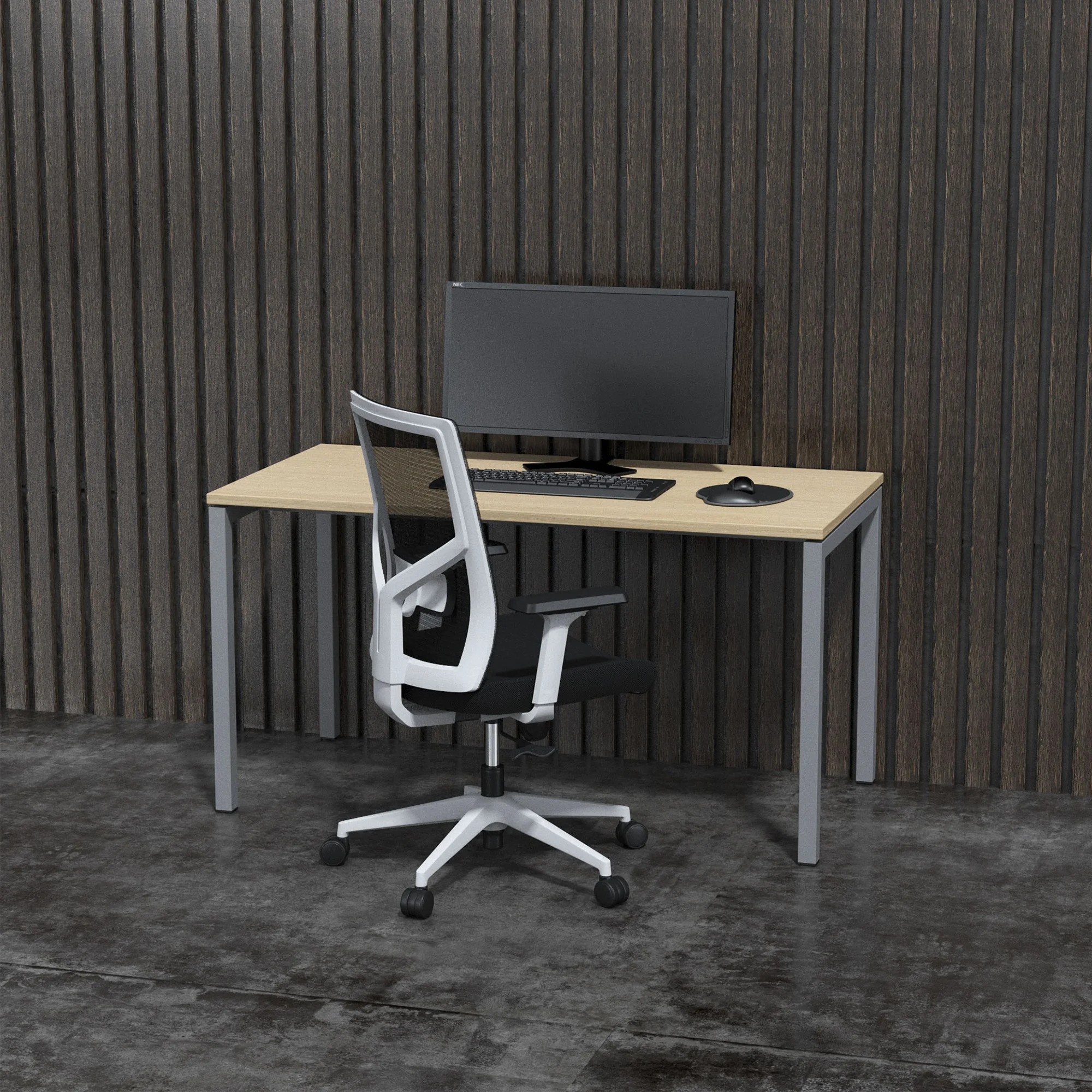 Офис бюро Nova U 140/70/74h Narbutas избелен дъб-сив