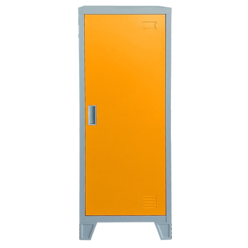 Единичен детски метален гардероб CR-1605-1 JZ сив-оранжев