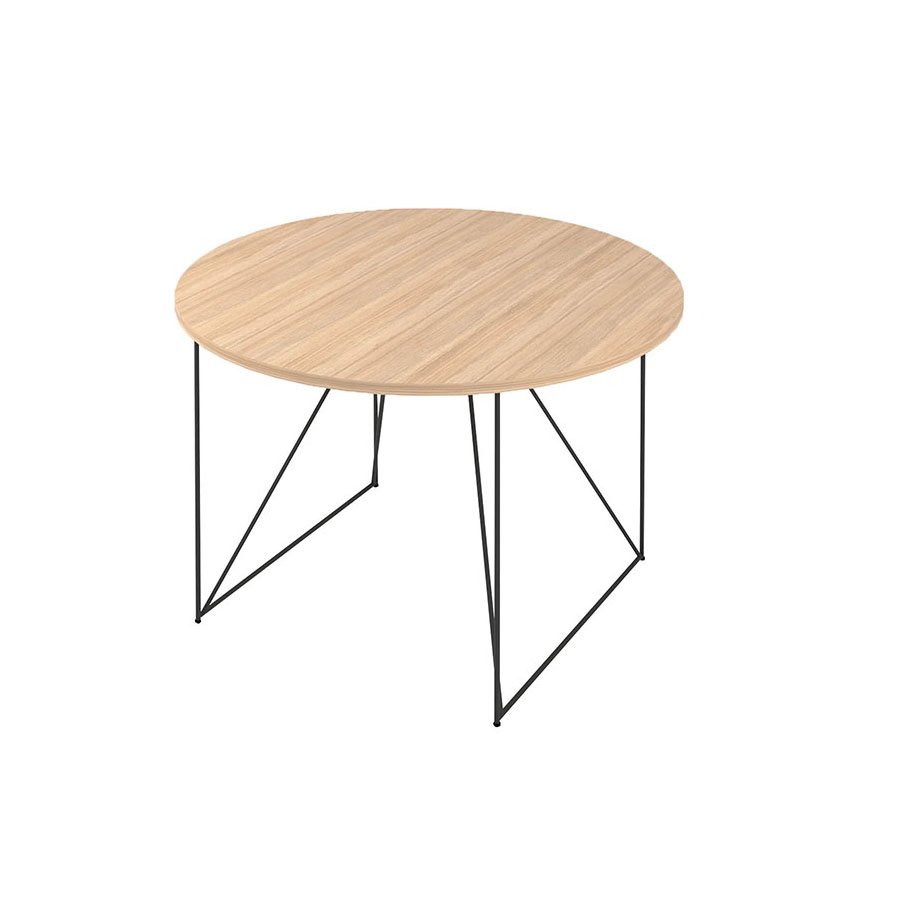 Кръгла заседателна маса Narbutas Air 120/120/74h кехлибарен дъб-бял