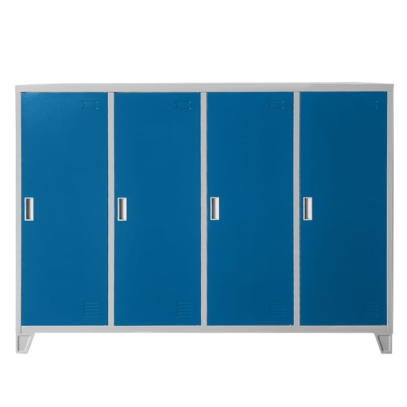 Четворен детски метален гардероб CR-1605-4 JZ сив-син