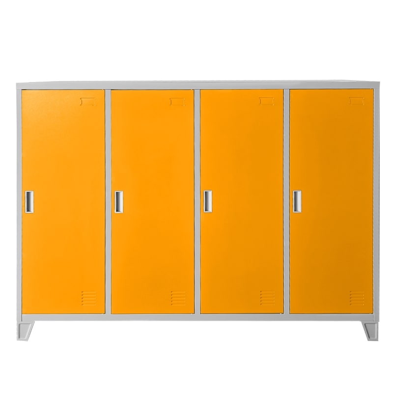 Четворен детски метален гардероб CR-1605-4 JZ сив-оранжев