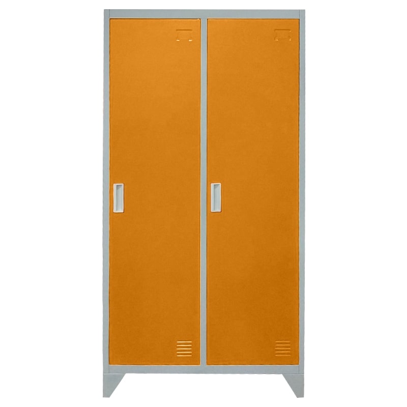 Двоен нисък метален гардероб CR-1602 KZ сив-оранжев