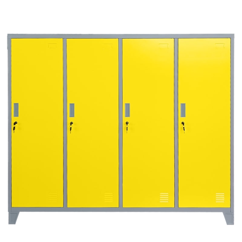 Четворен детски метален гардероб CR-1604-4 JZ сив-жълт