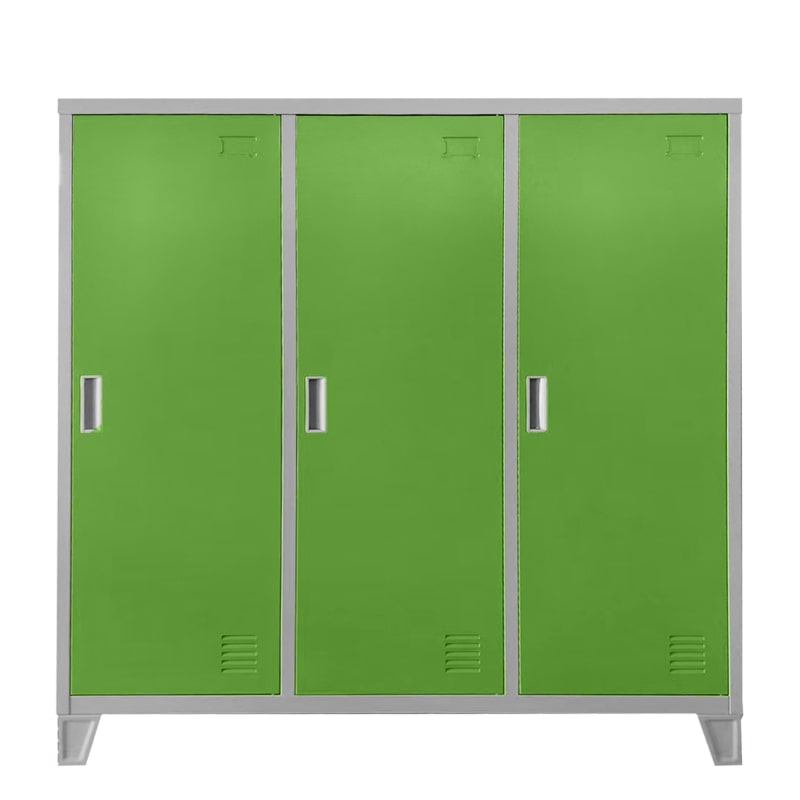 Троен детски метален гардероб CR-1605-3 JZ сив-зелен