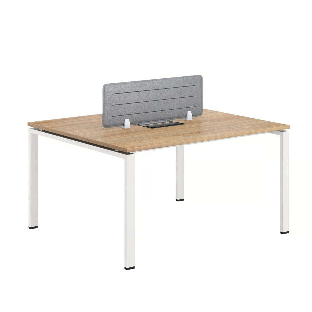 Офис бюро-бенч 2 работни места - Monaco 140/120/75h см бряст-бяло