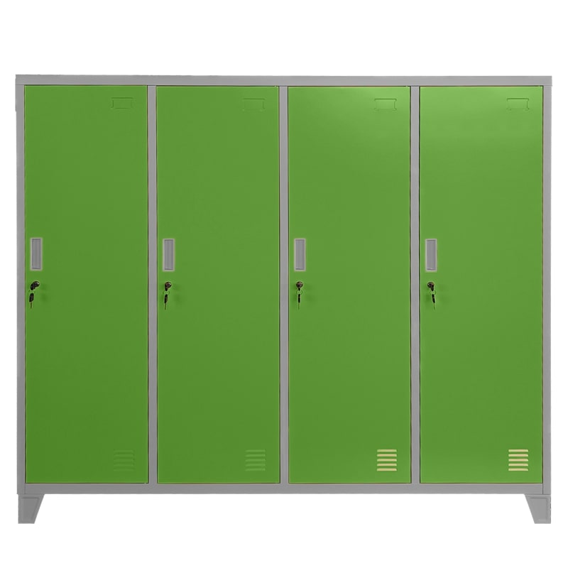 Четворен детски метален гардероб CR-1604-4 JZ сив-зелен