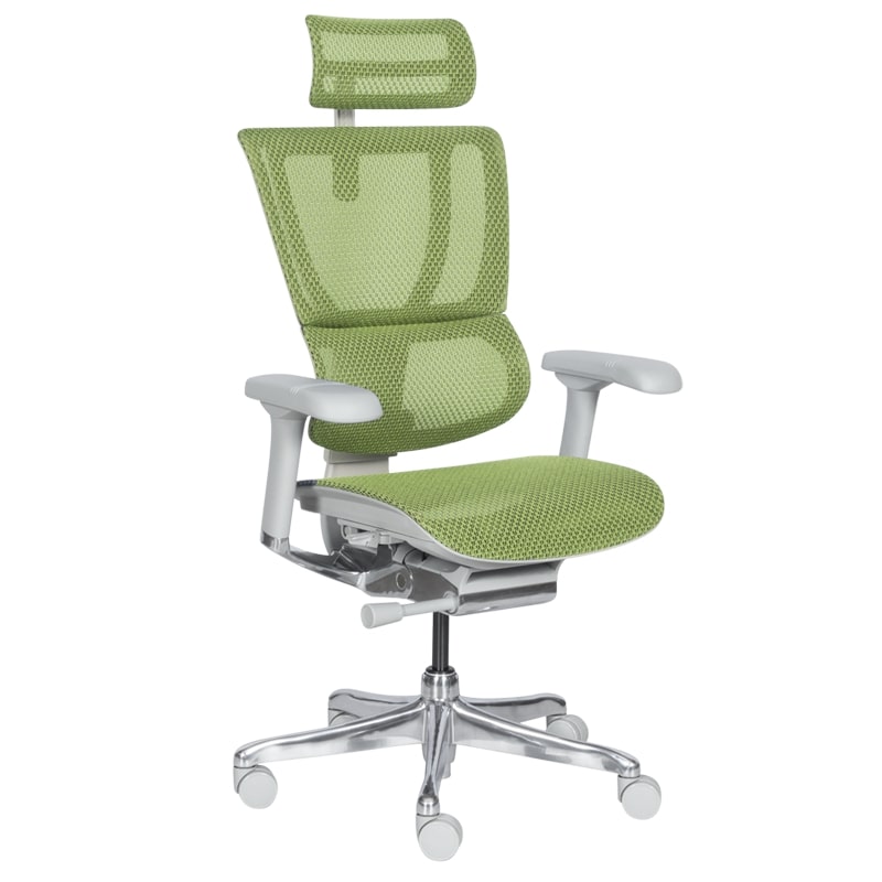 Ергономичен стол - IOO Elite 2 сива рамка-зелен