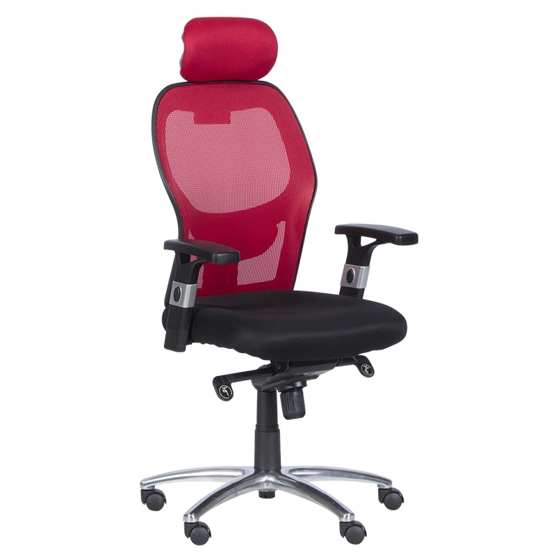 Ергономичен стол - 7520 черен-червен