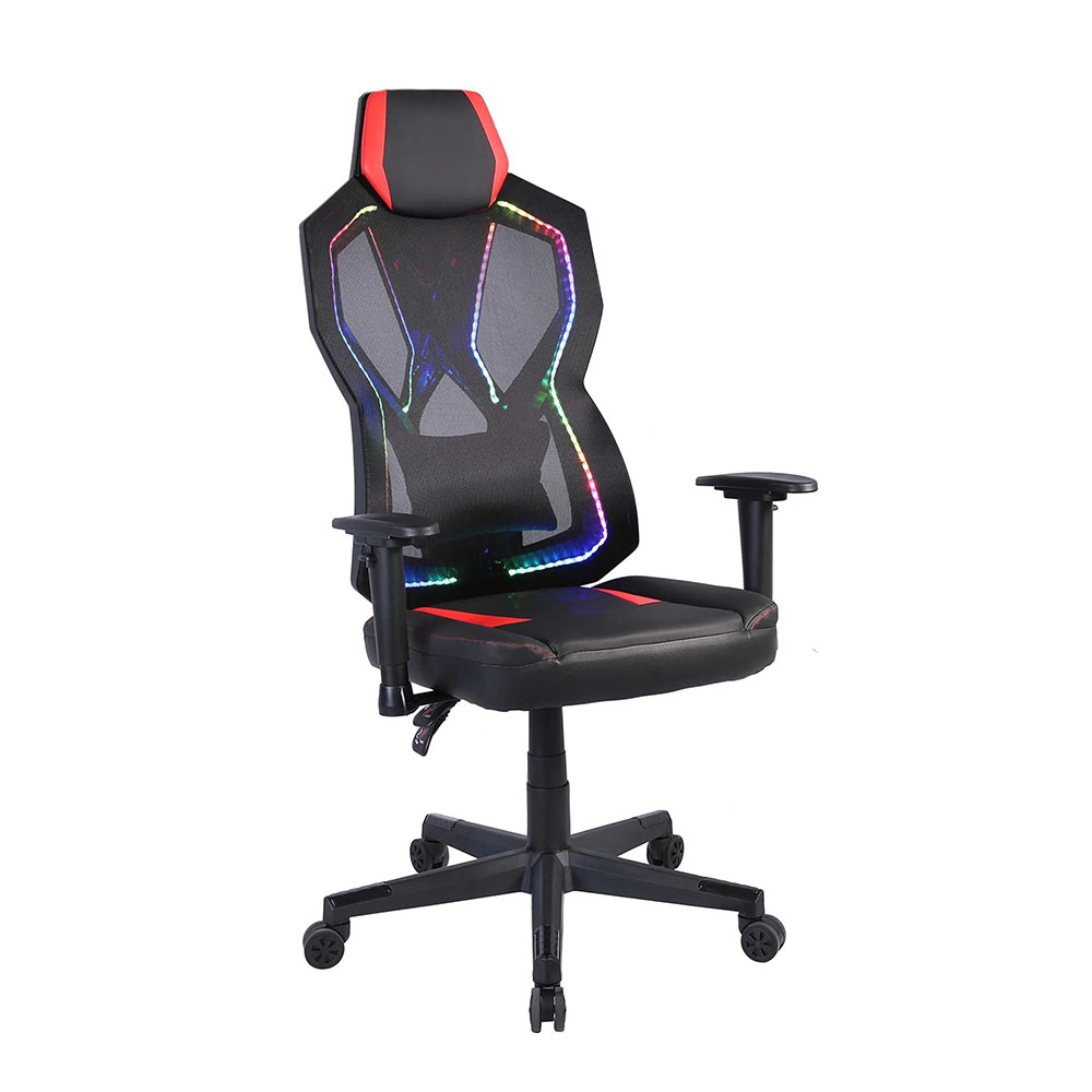 Светещ геймърски стол - RFG Viper черен-червен