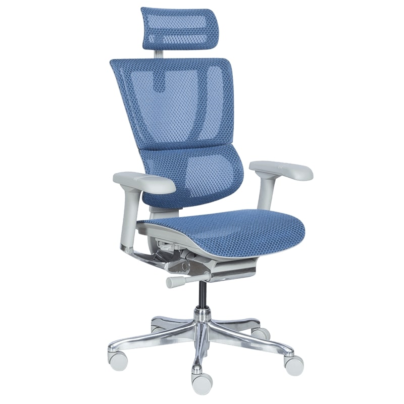 Ергономичен стол - IOO Elite 2 сива рамка-син