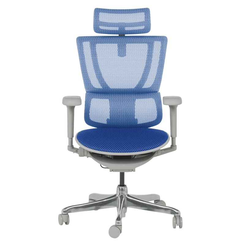 Ергономичен офис стол Ultra сива рамка-син