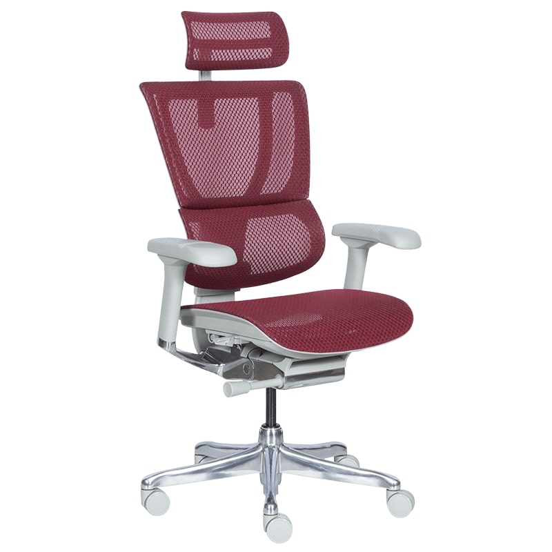 Ергономичен стол - IOO Elite 2 сива рамка-червен